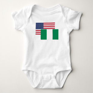 American And Nigerian Flag Baby Bodysuit