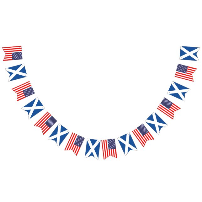 American and Scottish wedding party Bunting Flags (All)