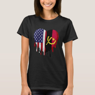 American Angolan Heritage Month Angola Flag Heart T-Shirt