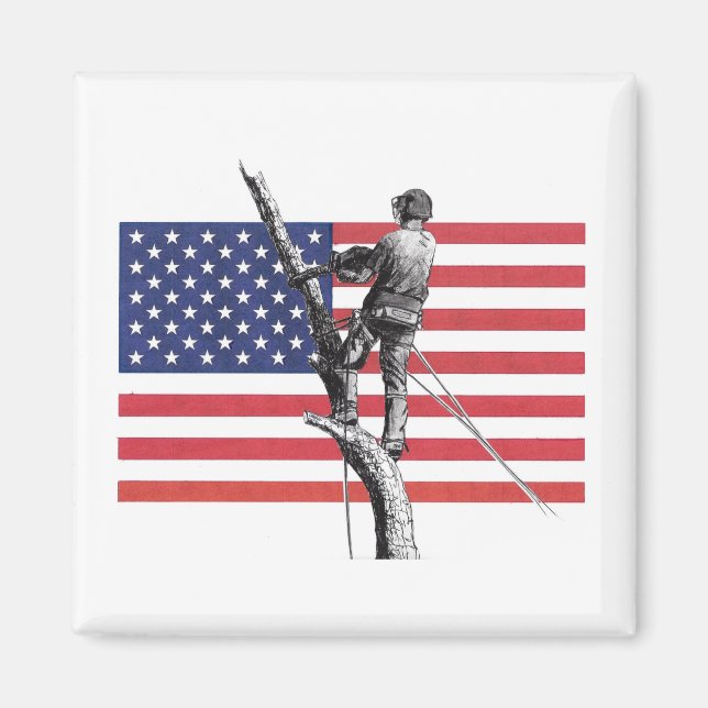 American Arborist USA Tree Surgeon Chainsaw Magnet (Front)