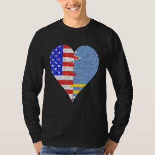 American Aruban Flag Heart T-Shirt