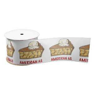 American As Apple Pie Slice July 4th Fourth USA Satin Ribbon