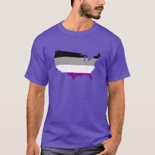 American asexuality pride map T-Shirt