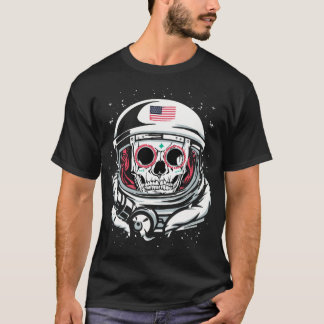 American Astronaut Helmet Skull Day Of The Dead T-Shirt