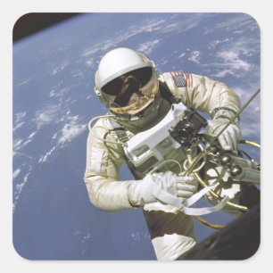 American astronaut square sticker
