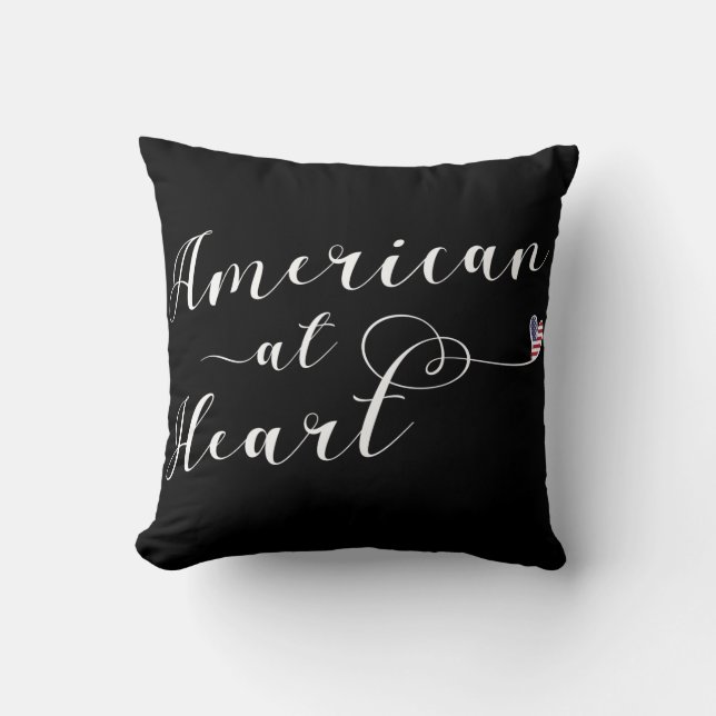 American At Heart Throw Cushion, USA Cushion (Front)