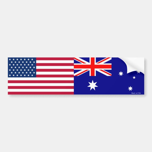 American & Australian Flags Bumper Sticker (Front)