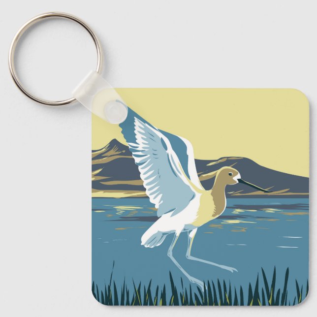 American Avocet Key Ring (Front)