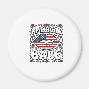 American Babe Patriotic Vintage Engraving Design_1 Magnet