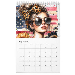 American Babe Patriotic Woman From America Calendar