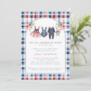American Baby Patriotic Clothesline All in One Invitation