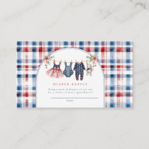 American Baby Patriotic Clothesline Baby Shower Enclosure Card