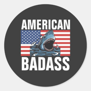 AMERICAN BADASS PATRIOT SHARK STICKERS
