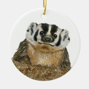 American Badger Ceramic Ornament