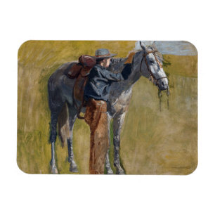 American Badlands: Old West Cowboy with Horse Magnet