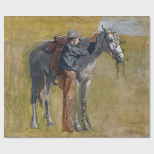 American Badlands: Old West Cowboy with Horse Wrapping Paper