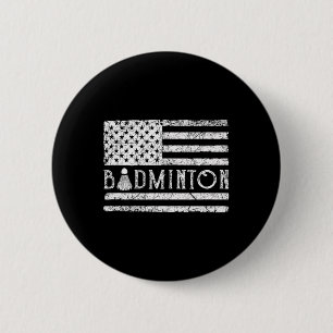 American Badminton Usa Flag Shuttles Funny Patriot 6 Cm Round Badge
