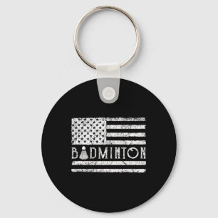 American Badminton Usa Flag Shuttles Funny Patriot Key Ring