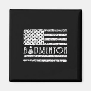 American Badminton Usa Flag Shuttles Funny Patriot Magnet