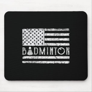 American Badminton Usa Flag Shuttles Funny Patriot Mouse Pad