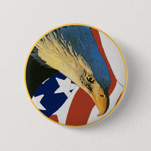 American Bald Eagle 6 Cm Round Badge