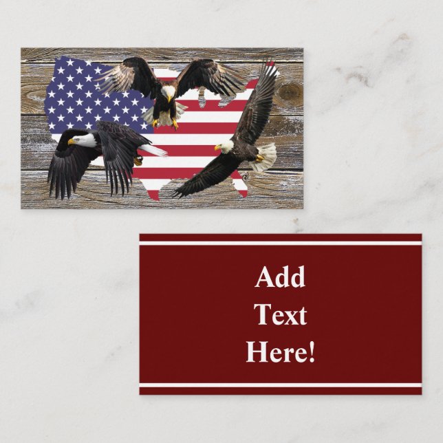American Bald Eagle American Flag Business Card (Front/Back)