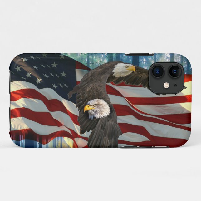 American Bald Eagle American Flag Case-Mate iPhone Case (Back (Horizontal))