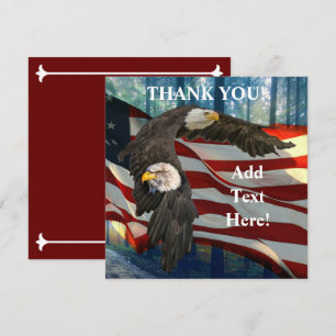American Bald Eagle American Flag Thank You Card