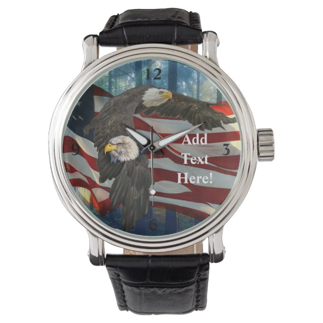 American Bald Eagle American Flag Watch (Front)