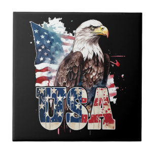 American Bald Eagle America's 250th Birthday Ceramic Tile