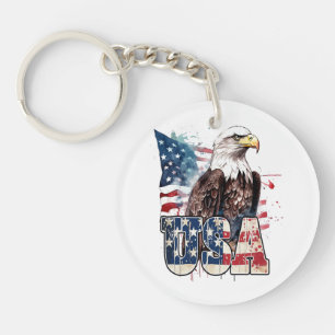 American Bald Eagle America's 250th Birthday Key Ring