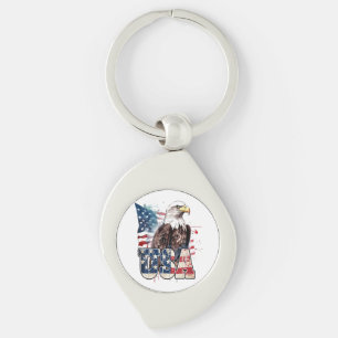 American Bald Eagle America's 250th Birthday Key Ring