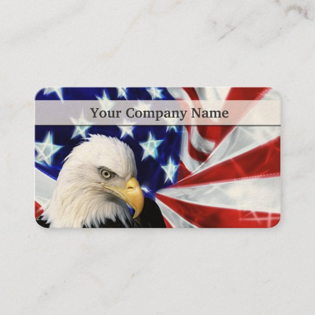 American Bald Eagle and Flag Business cards (Front)