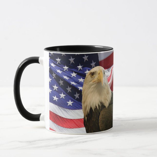 American Bald Eagle and Flag Mug (Left)