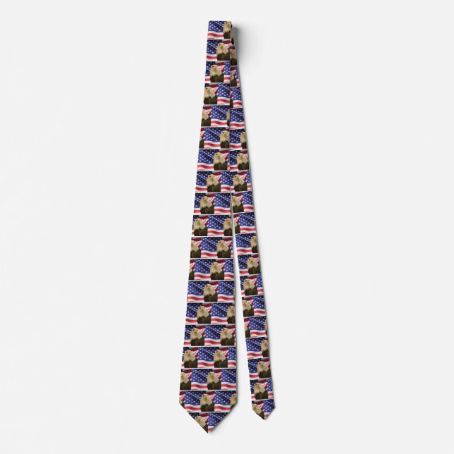 American Bald Eagle and Flag Tie (Front)