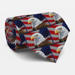 American Bald Eagle and Flag Tie