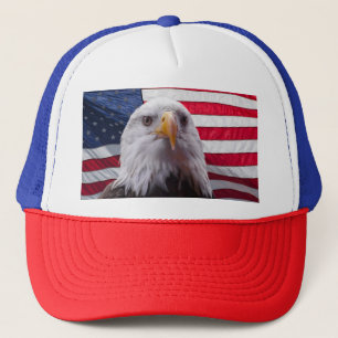 American Bald eagle and Flag Trucker Hat