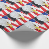American Bald Eagle and Flag Wrapping Paper (Corner)