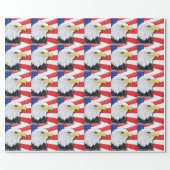 American Bald Eagle and Flag Wrapping Paper (Flat)