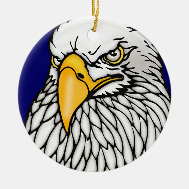 American bald eagle ceramic tree decoration (Front)