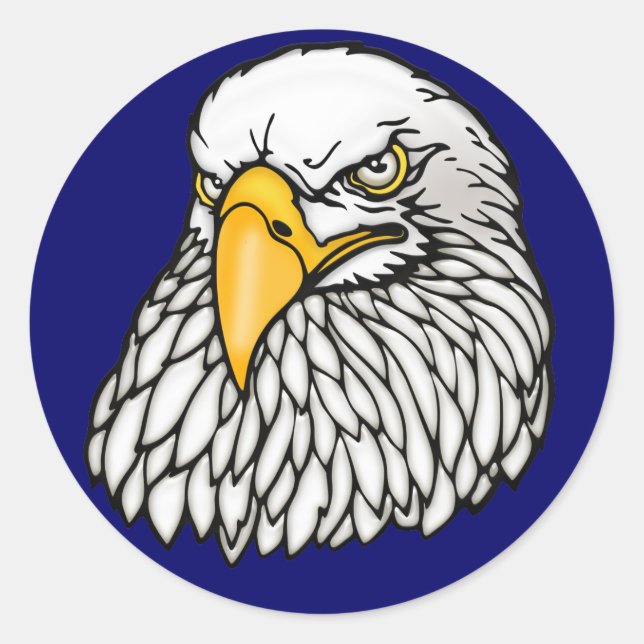 American bald eagle classic round sticker (Front)