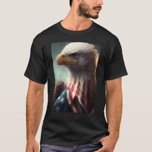 American Bald Eagle Eyes Flag Country 10 T-Shirt