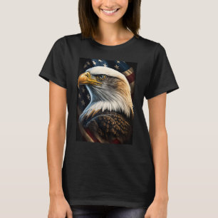 American Bald Eagle Eyes Flag Country T-Shirt