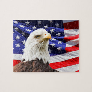American Bald Eagle Flag Jigsaw Puzzle