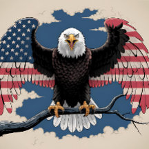 American Bald Eagle Flag