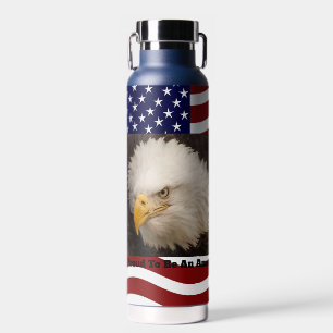American Bald Eagle Flag Men's Hot or Cold Water Bottle