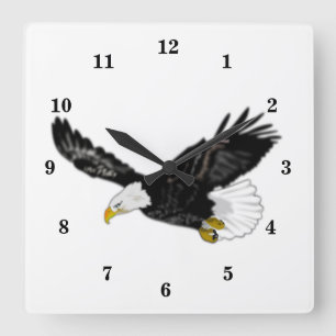 American Bald Eagle Flying wall Clock - Painting