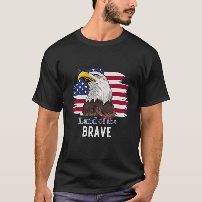 American Bald Eagle Land Of The Brave Patriotic 4t T-Shirt (Front)