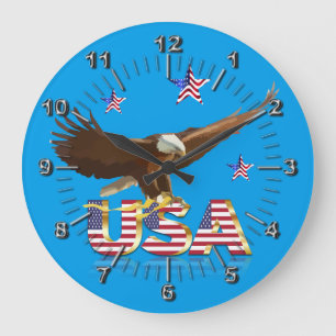 American bald eagle large clock