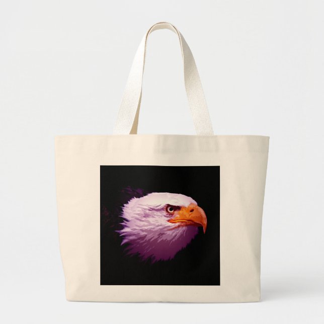 American Bald Eagle Large Tote Bag (Front)